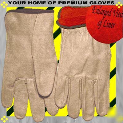 5P medium insulated lined leather glove premium pigskin