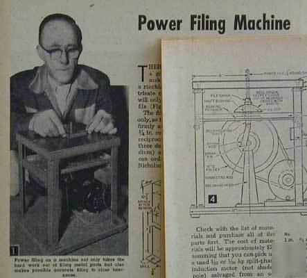 Die filing machine how-to build plans from stock metal