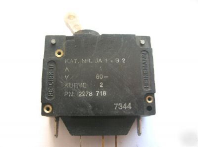 Circuit breaker heinemann dc 60V 1A d/c kat. .ja 1-82