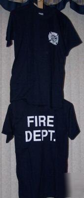 New fire dept t-shirt navy small * 