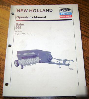 New holland 565 baler operator's manual catalog book