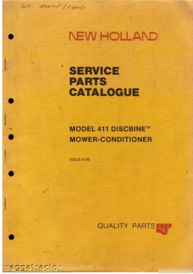 New holland nh 411 discbine mower parts book catalog