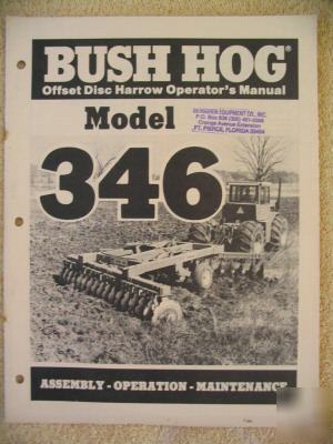 Bush hog 346 offset disc harrow operator manual