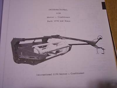 Ih parts catalog hay mower-conditioners model 1190