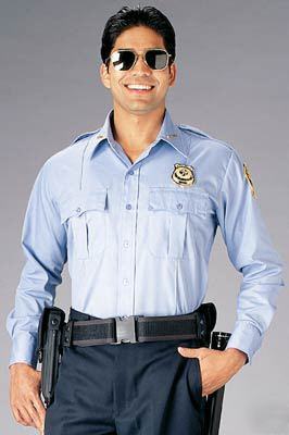 Police & security ls uniform shirt-lt blue