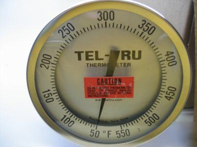 Tel-tru bi-metal thermometer (GT500R) 50-550F range 