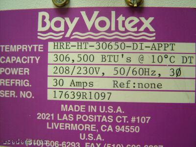 Bay voltex heat exchanger hre-ht-30650-di-appt