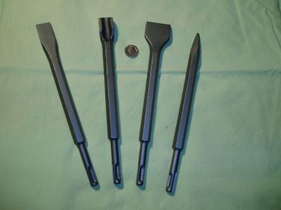 4 piece sds chisel set (chisels for sds drills) tool