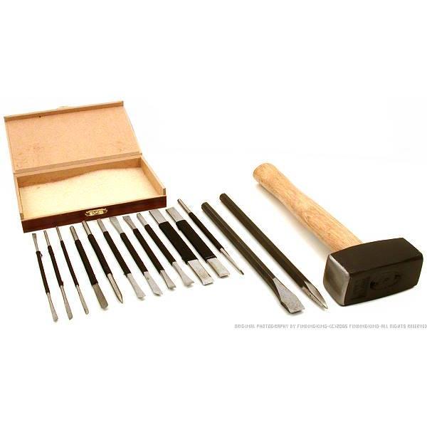 15 steel stone chisels hammer rock lapidary hand tools