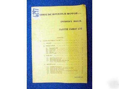 Fanuc operators manual for dc spindle motor series