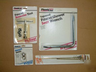 Faucet seats tools set wrench toilet lift wire 4 items