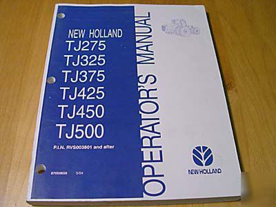 New holland TJ275 TJ325 TJ375 TJ425 TJ450 TJ500 manual
