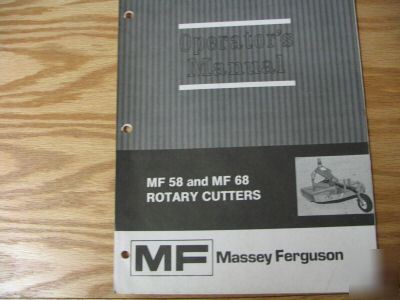 Massey ferguson mf 58 68 rotary cutters operator manual