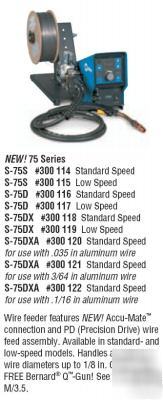 New miller 300118 s-75DX standard speed wire feeder - 