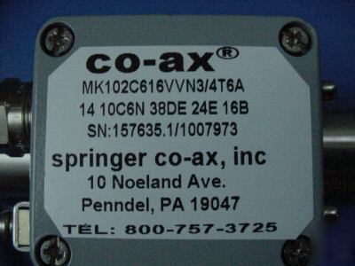 New co-ax MK10 nc ex actuated valve 24V dc 3/8IN npt
