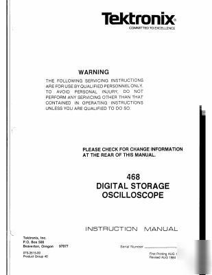 Tek tektronix 468 operation & service manual (2 set)