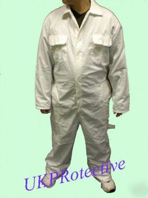 White stud front boiler suit, overall, workwear - 2XL