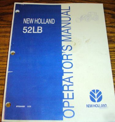 New holland TL80-TL100 tractor loader operator's manual