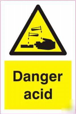 4 danger acid sign self adhesive vinyl sticker 