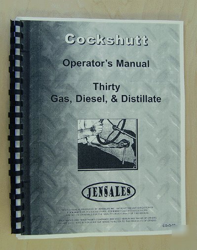 Cockshutt 30 operator manual (co-o-30)