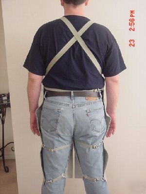 Heavy duty, split leg bib apron, metalworking & fab
