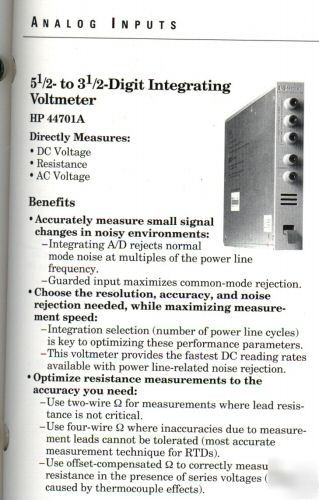 44701A integrating voltmeter 5 1/2 digit plugin 3852A 