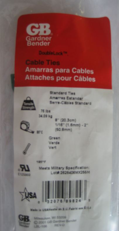 Gb (gardner bender) cable ties 8