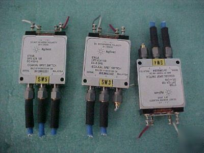 Lot (3) hewlett packard 8765A dc to 4GHZ coaxial switch