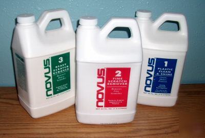 Novus plastic polish/cleaner 64 oz 3 bottle set