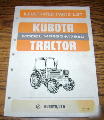 Kubota M6950 & M7950 tractor parts catalog manual