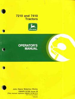 John deere operators manual for 7210 7410 tractors nm