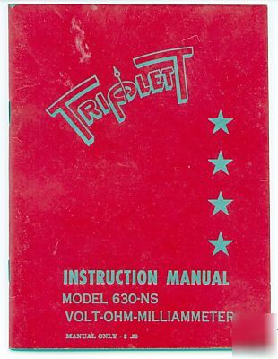 Vintage triplett model 630-ns vom instruction manual