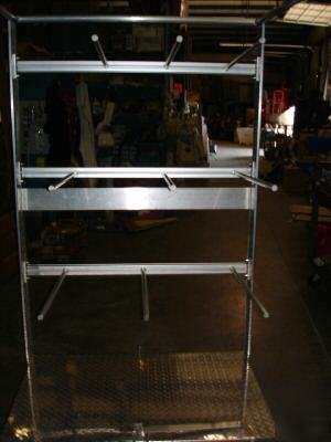  9 space rods aluminum rack/cart/ dollies