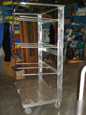  9 space rods aluminum rack/cart/ dollies