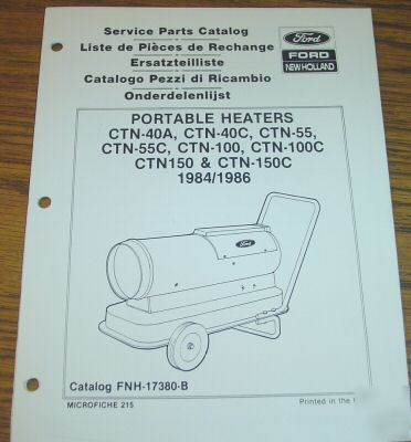 Ford ctn-40A to ctn-150C portable heater parts catalog