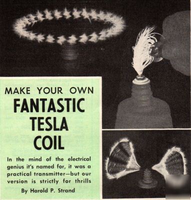 How to build a tesla coil plans 40,000 volts *original*