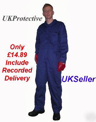 Navy zip front boiler suit, overall, workwear - small
