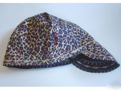 New wild leopard print welding hat 7 1/8 fitter hats