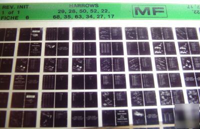 Massey ferguson 17-68 harrow parts book microfiche mf