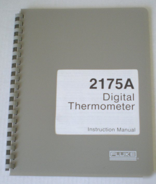 Fluke 2175A digital thermometer instruction manual