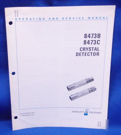 Hp 8473B 8473C crystal detector op & service manual