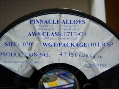 Pinnacle flux core wire .030