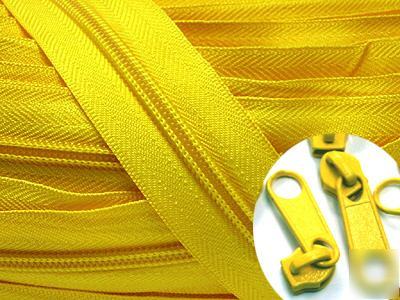 #5 nylon coil zipper chain 10Y (506) yellow + 25 slider