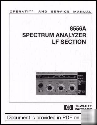 Agilent hp 8556A oper & service manual (commercial)