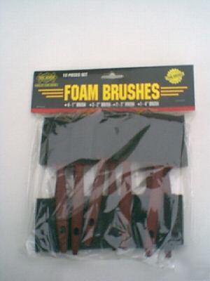Foam paint brush set 10 brush set durable foam