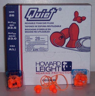 Howard leight quiet earplugs corded nrr 26 100 per box