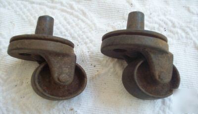2 antique furniture casters and wheels
