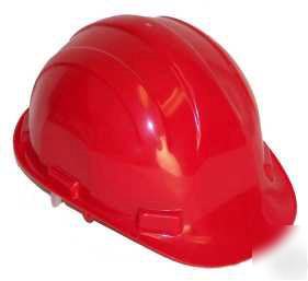 Hard hat hats safety helmet 4 point suspension red