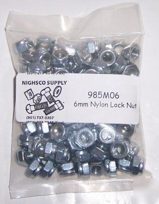 6MM nylon lock nuts -100 quantity- high quality- 985M06