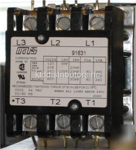 Contactor 3 pole 40 amp 240 volt coil hvac r